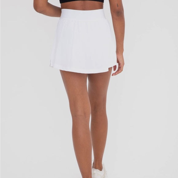 A-Line Side Slit Tennis Skort - White - Delta Swanky Girl
