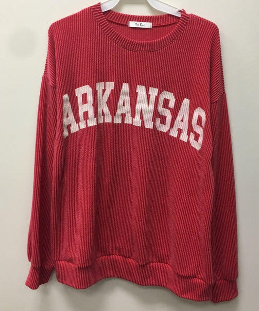 Arkansas Corded Sweatshirt (Red)