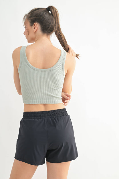 Essential Ribbed Cropped Tank Top - Grey - Delta Swanky Girl