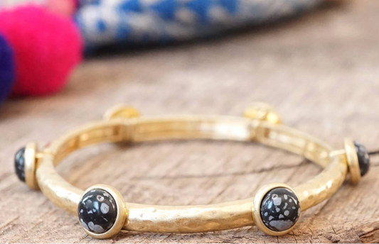 Harriette Onyx Stretch Bracelet - Small