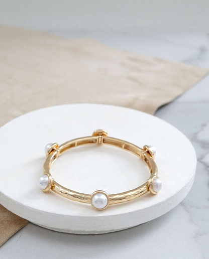 Harriette Pearl Stretch Bracelet - Small - Delta Swanky Girl