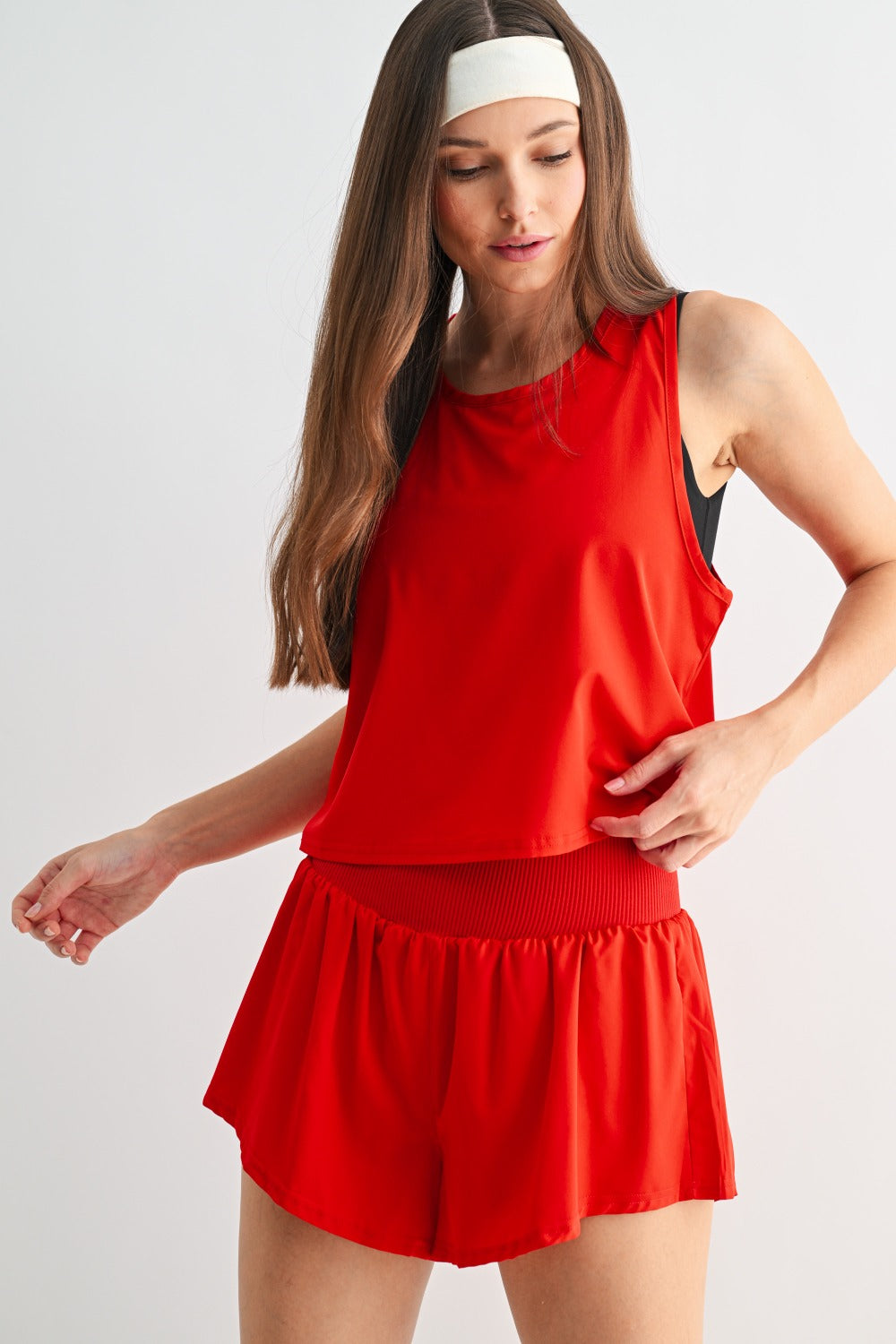 Drapey Active Tank Top - Red - Delta Swanky Girl