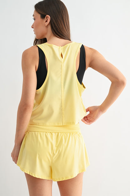 Drapey Active Tank Top - Yellow - Delta Swanky Girl