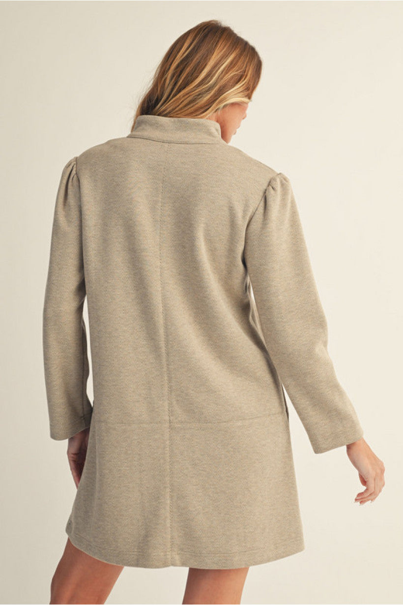 Holland Herringbone Dress - Taupe