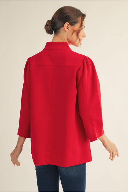 Jocelyn High Neck Luxe Top - Red
