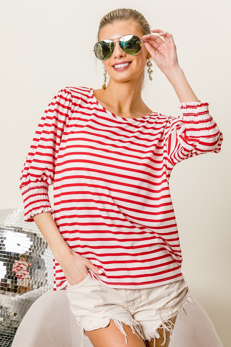 Day By Day Top (Red/White)