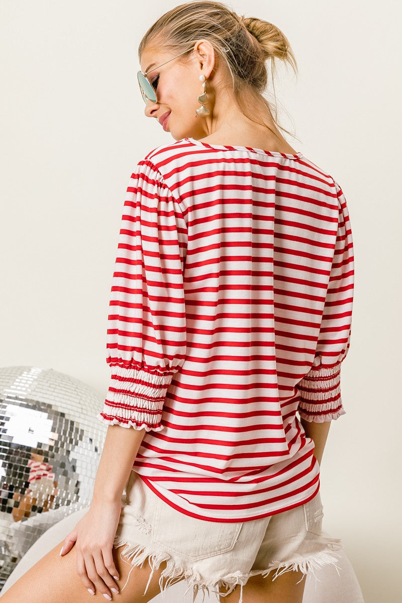 Day By Day Top (Red/White)