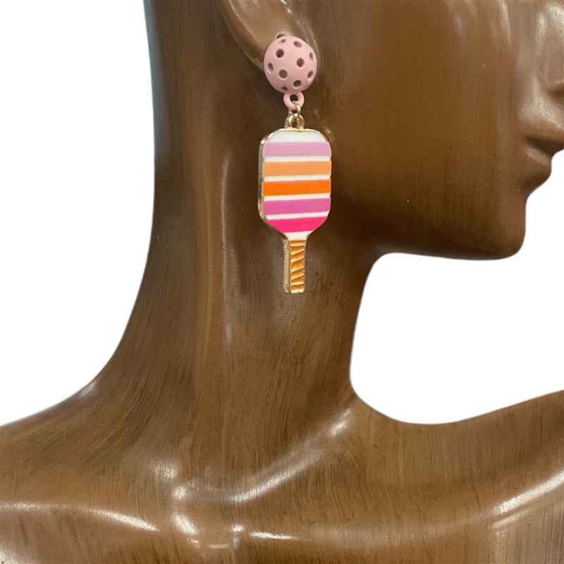 Pickleball Enamel Dangle Earring