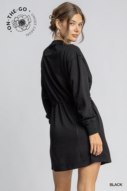 Weekender Luxeknit Draw Waist Dress - Black