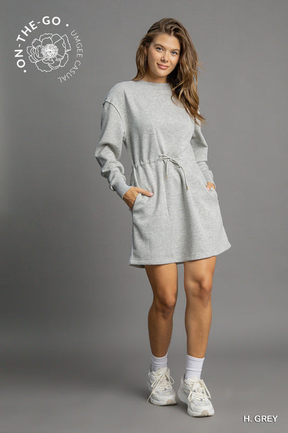 Weekender Luxeknit Draw Waist Dress - Grey