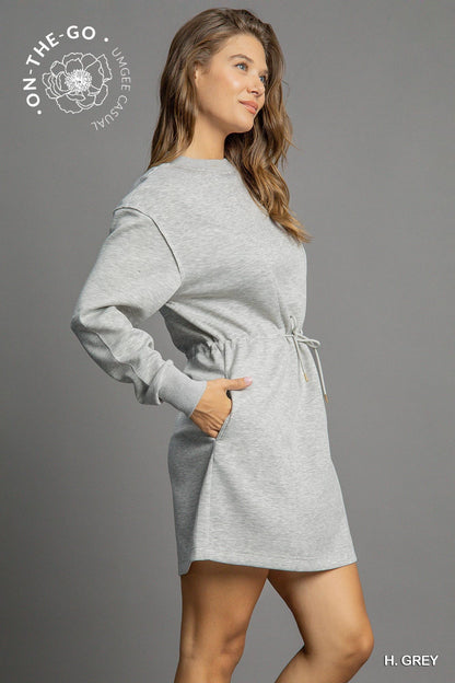 Weekender Luxeknit Draw Waist Dress - Grey