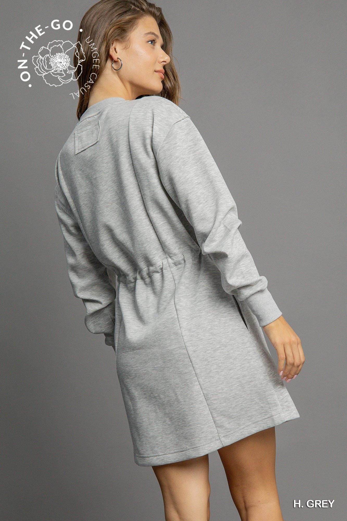 Weekender Luxeknit Draw Waist Dress - Grey
