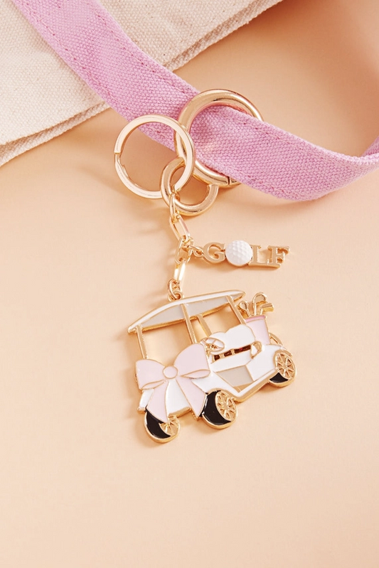 Bling Girl Golf Charm Accessory - White Bow - Delta Swanky Girl