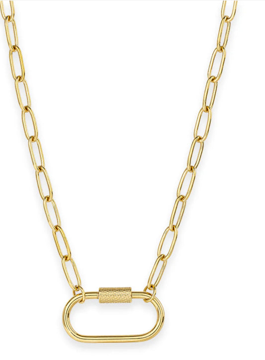Carabiner Chain Necklace - Gold