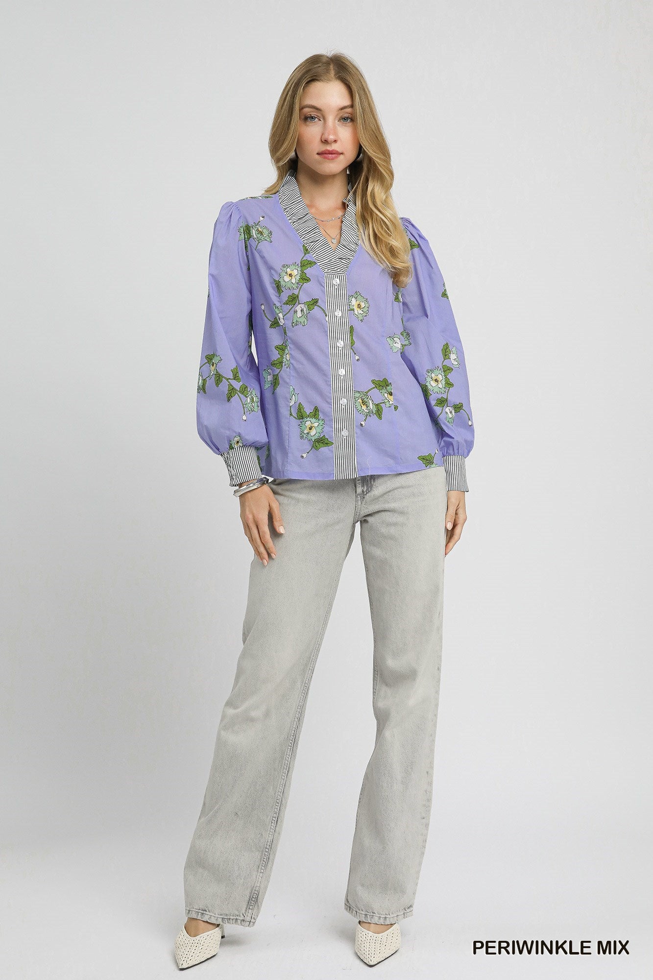 Breezy Blooms Floral Top - Blue