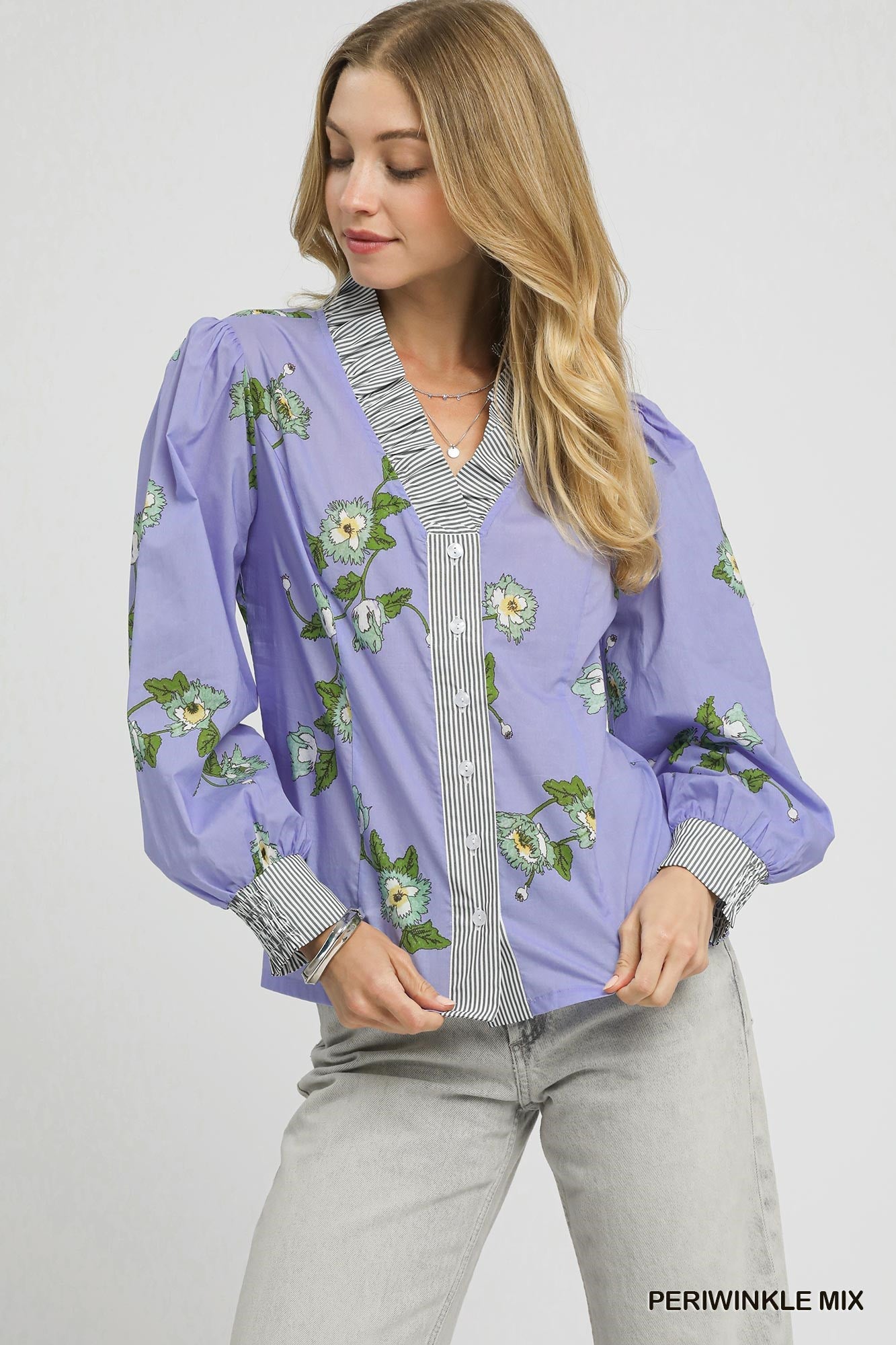 Breezy Blooms Floral Top - Blue