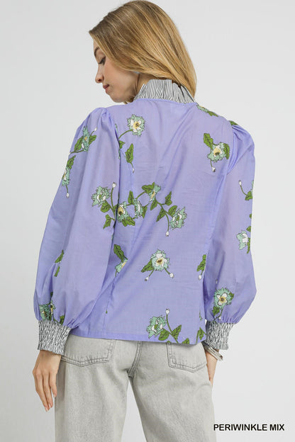 Breezy Blooms Floral Top - Blue