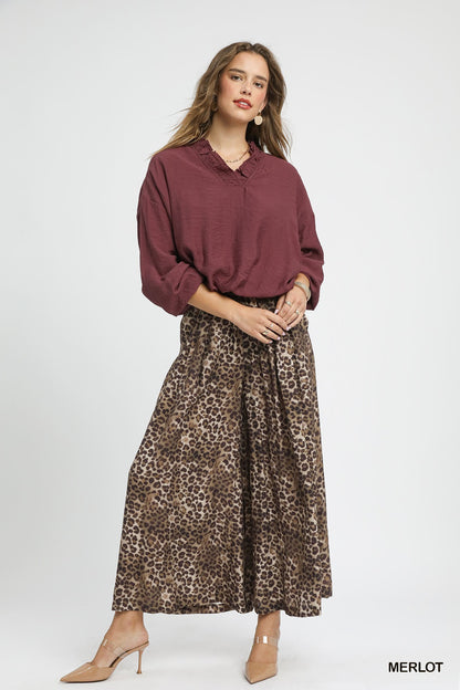Jules Bubble Hem Top - Burgundy