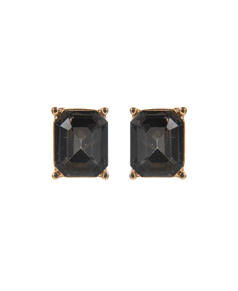 Adelle Gemstone Stud Earring - Onyx