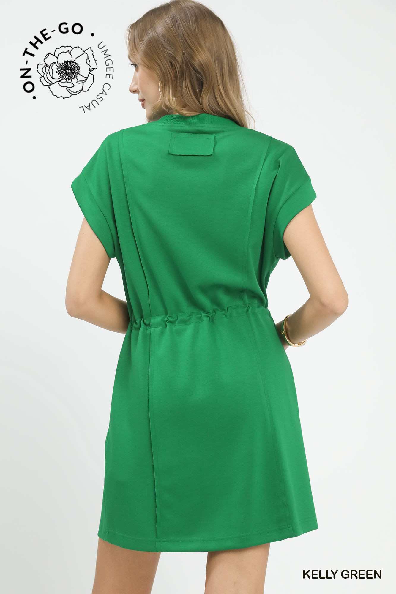 City Strolls Knit Zip Front Dress - Green