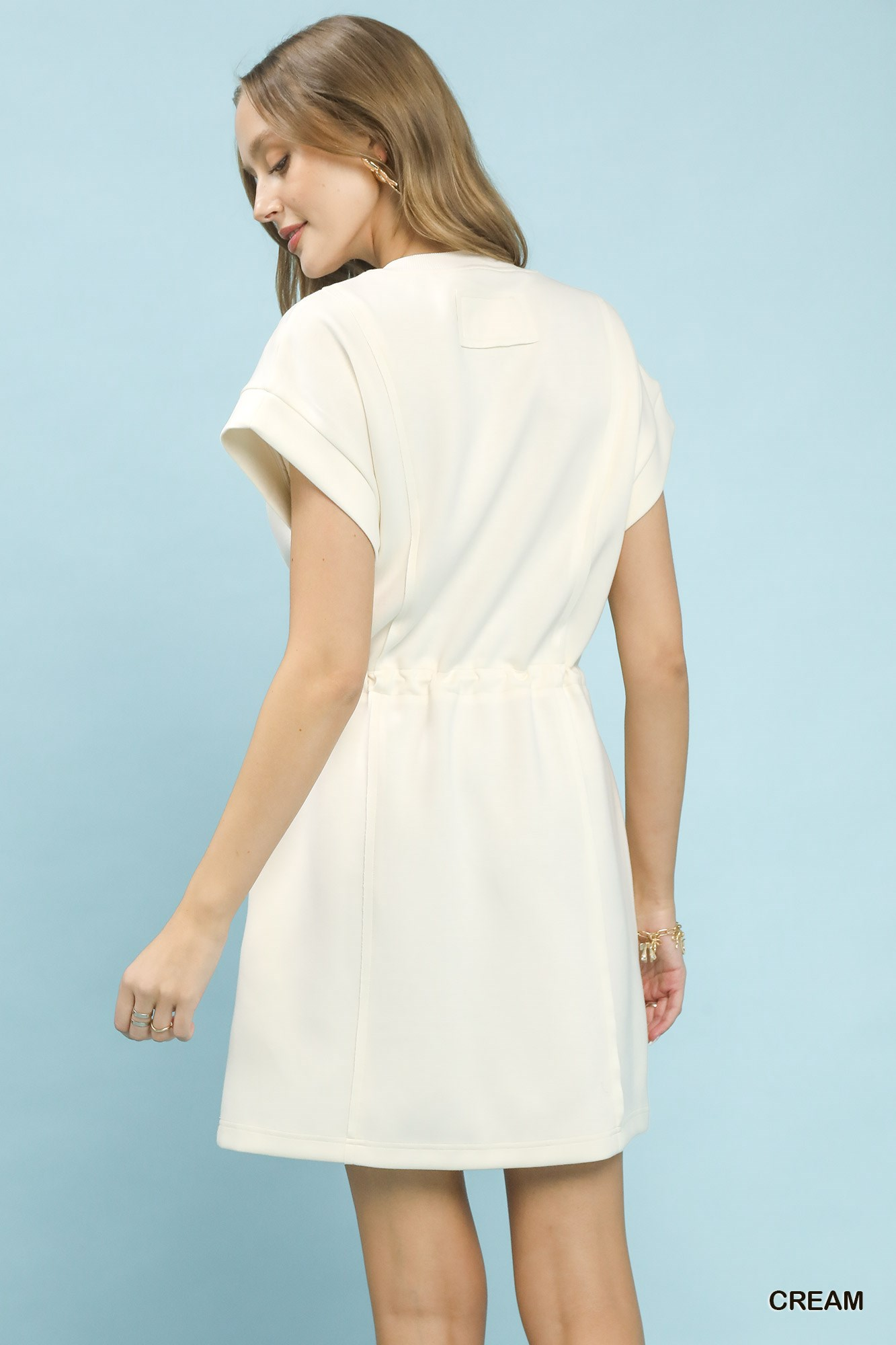 City Strolls Knit Zip Front Dress - White - Delta Swanky Girl