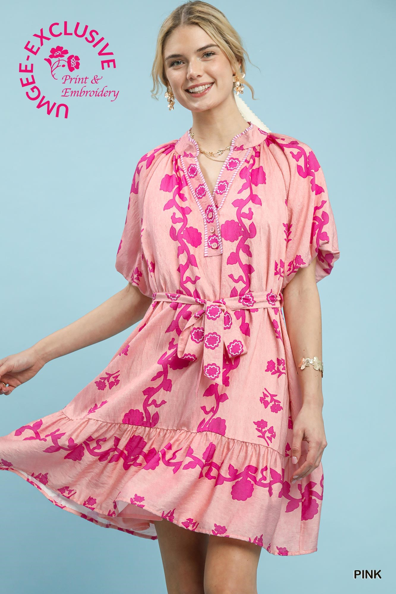 Heirloom Garden Boho Tie Waist Dress - Delta Swanky Girl