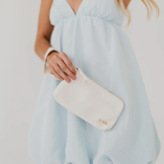 CoCo Card Holder Clutch Bag - Cream - Delta Swanky Girl