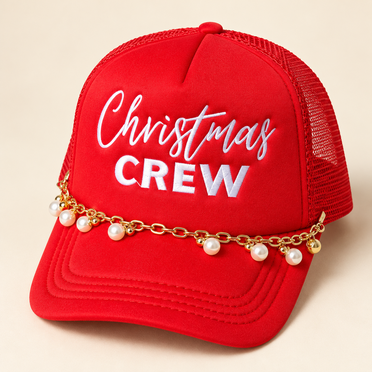 The Merry Mischief Trucker Hat | Embellished Christmas Hat