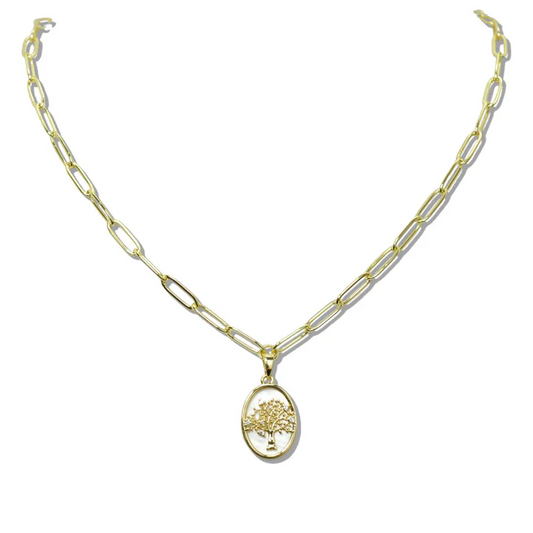 Tree Of Life MOP Pendant Necklace - Delta Swanky Girl