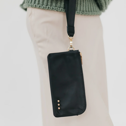 Harper Double Zip Nylon Wristlet - Black - Delta Swanky Girl
