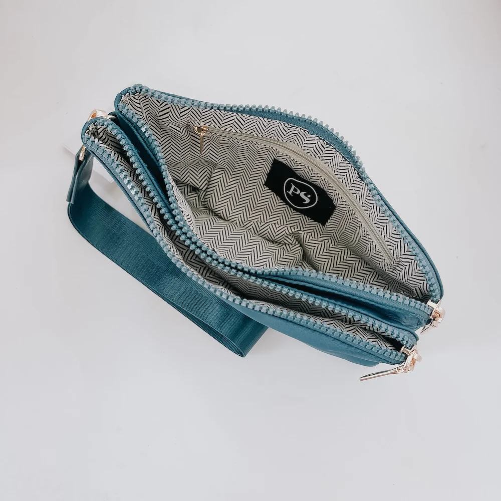 Harper Double Zip Nylon Wristlet - Grey - Delta Swanky Girl