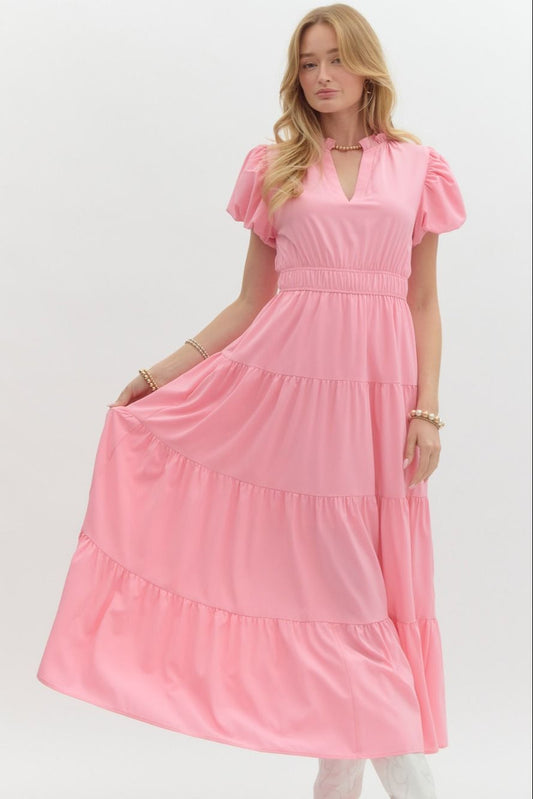 Simply Sweet Midi Dress (Pink)