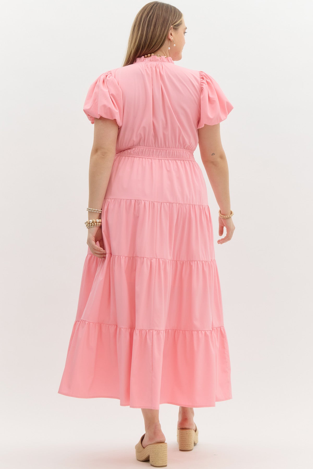 Curvy Simply Sweet Midi Dress (Pink)