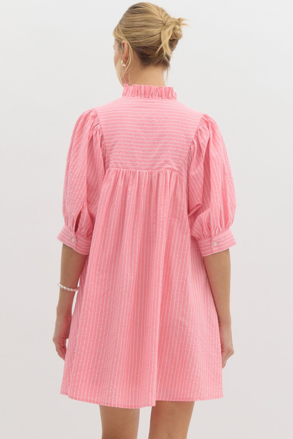 Main Attraction Striped Dress (Pink)