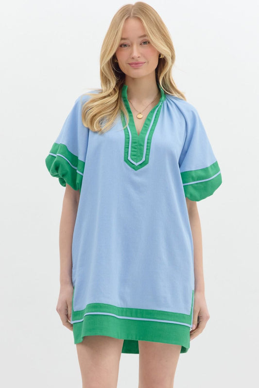 Sunday Chic Mini Dress (Blue)