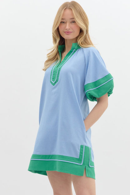 Sunday Chic Mini Dress (Blue)