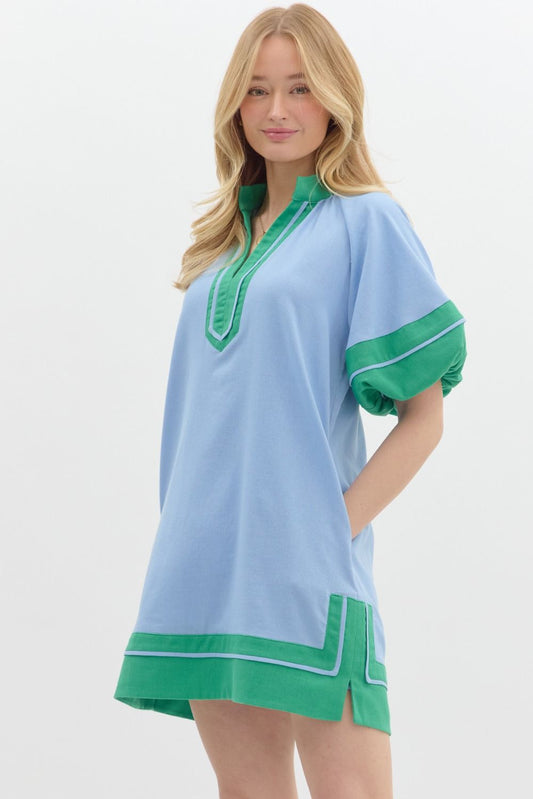 Sunday Chic Mini Dress (Blue)