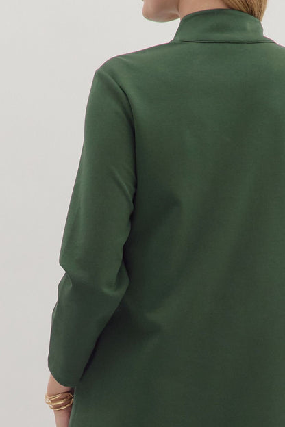 Jude High Neck Shift Dress - Green