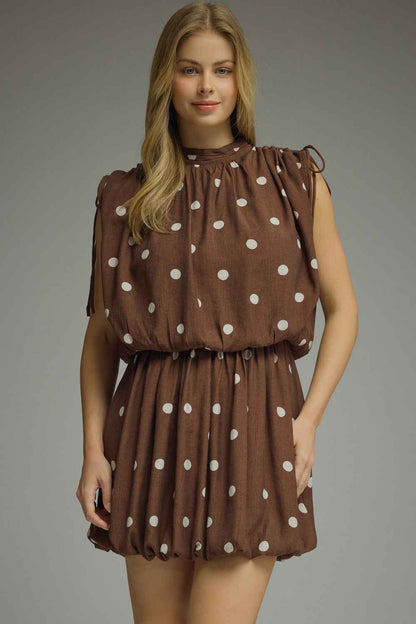 Johanna Polka Dot Bubble Hem Dress