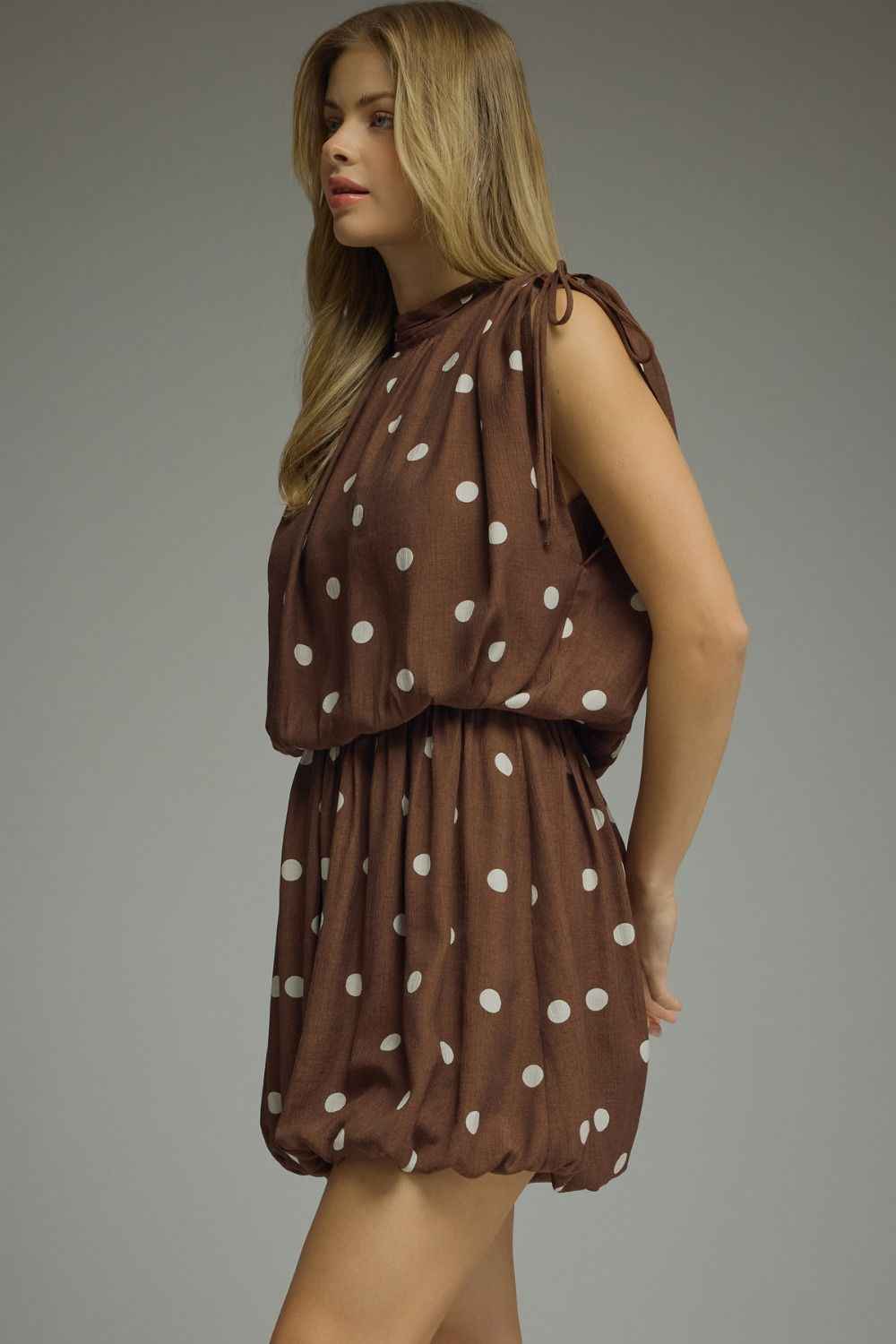 Johanna Polka Dot Bubble Hem Dress