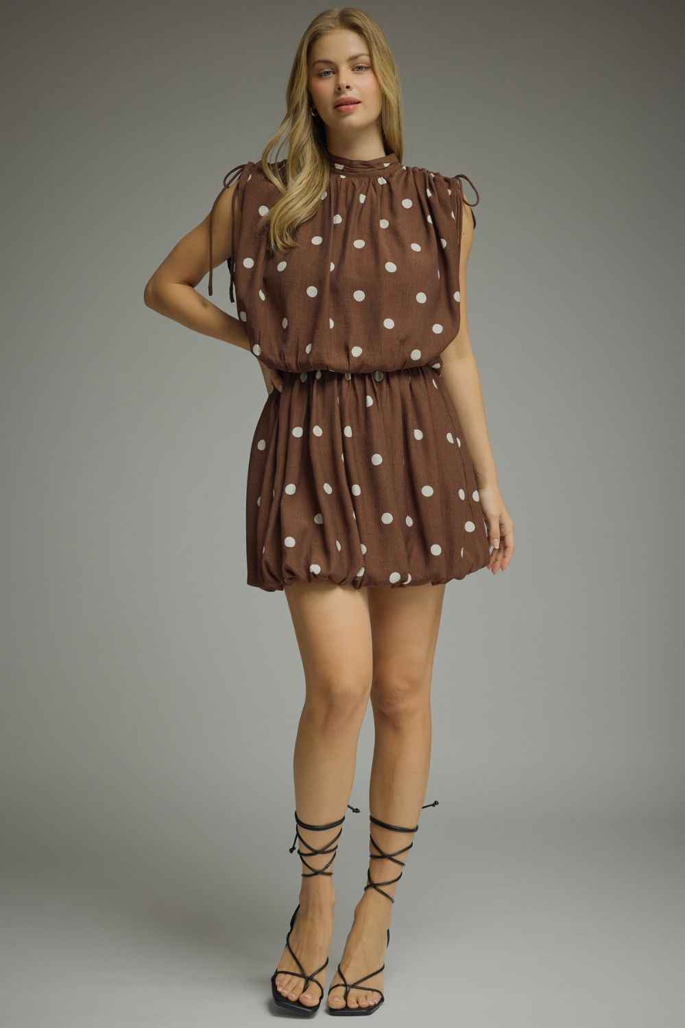 Johanna Polka Dot Bubble Hem Dress