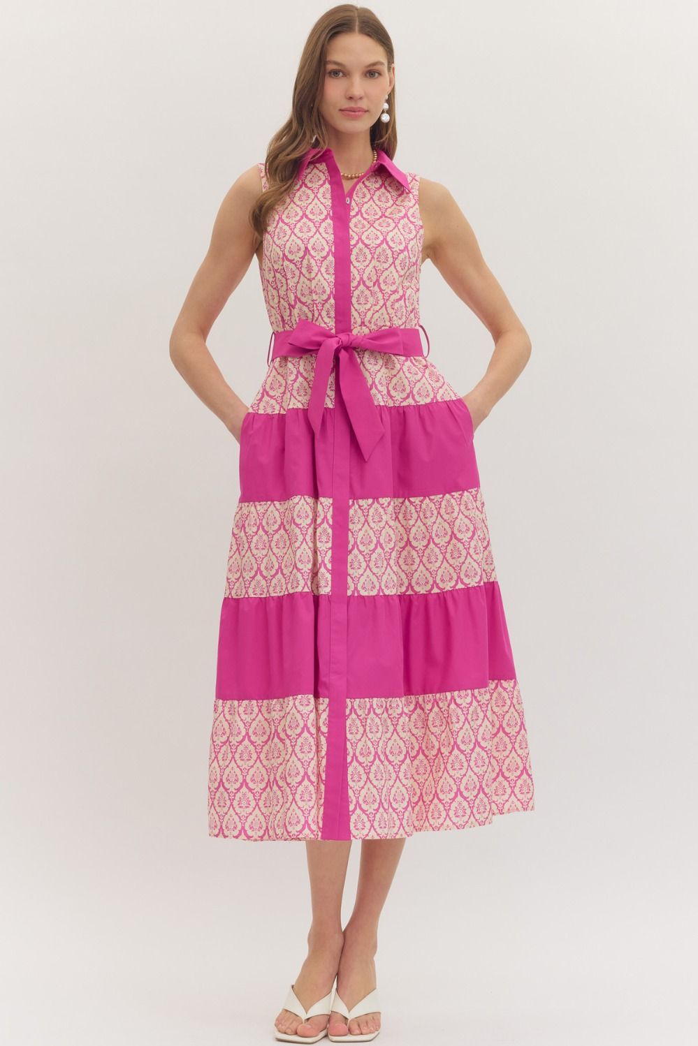 Maisie Tiered Midi Dress - Delta Swanky Girl