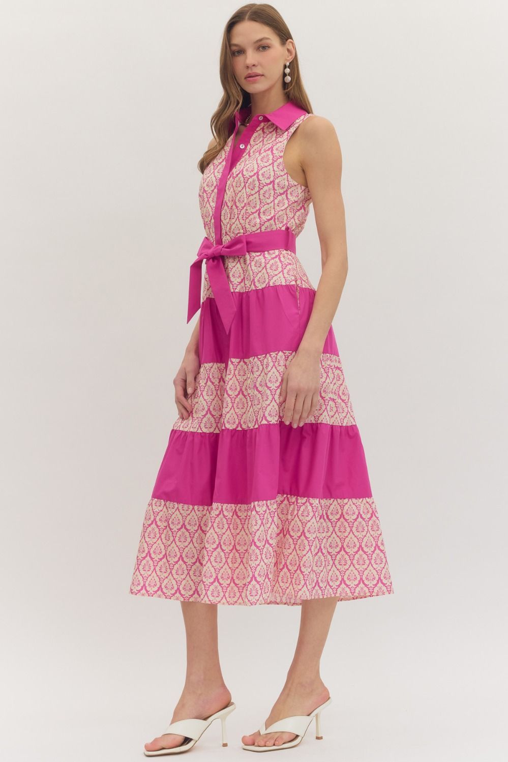 Maisie Tiered Midi Dress - Delta Swanky Girl