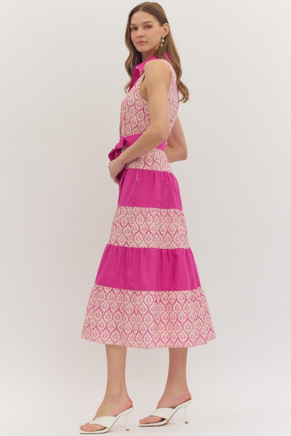 Maisie Tiered Midi Dress - Delta Swanky Girl