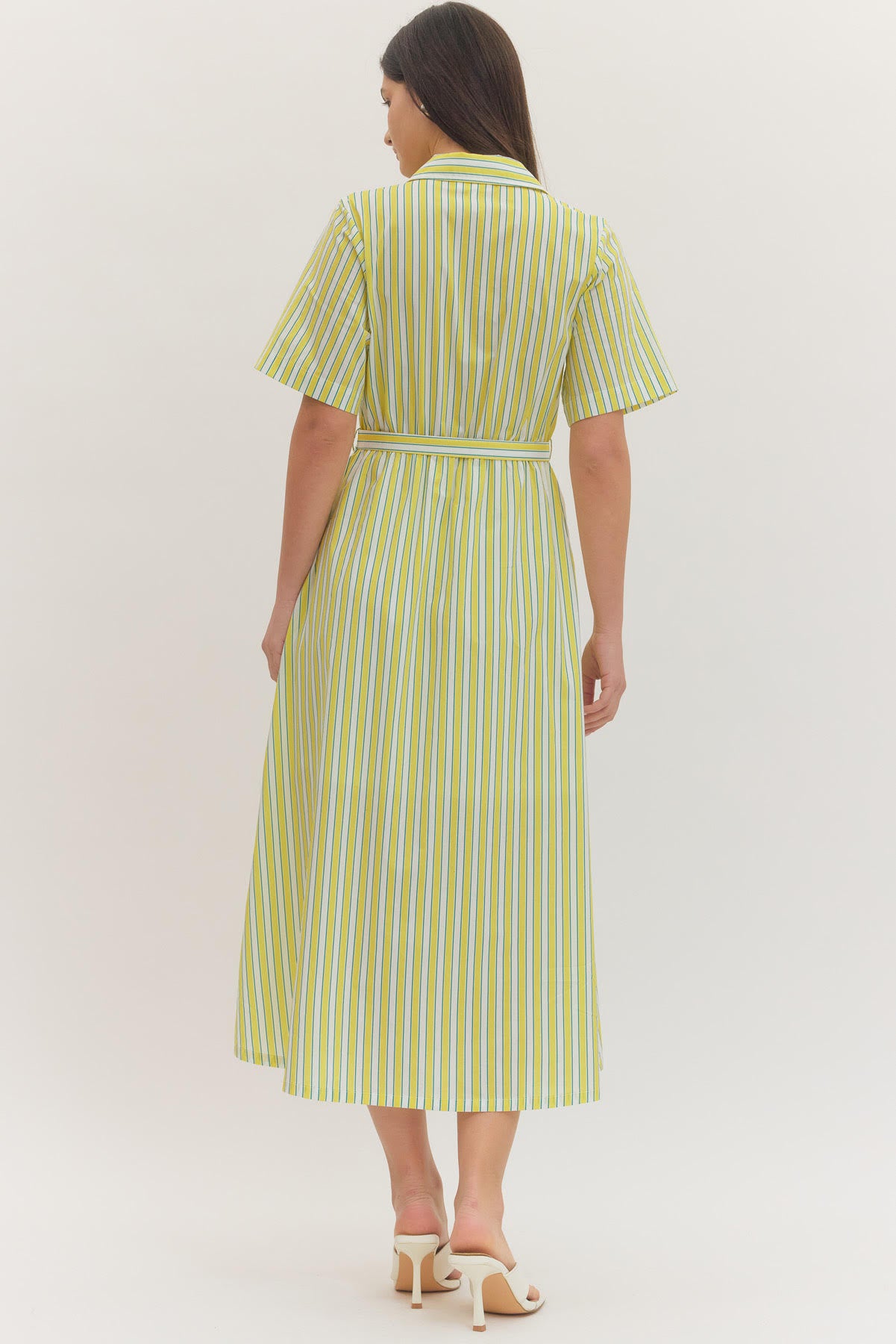 Sunshine Days Stripe Belted Midi Dress - Delta Swanky Girl