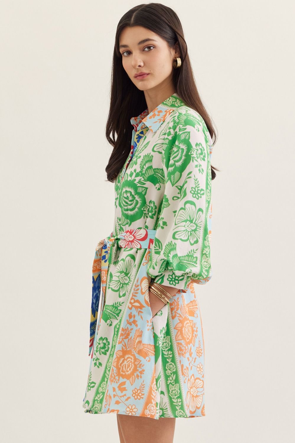 Farm Rio Botanical Belted Mini Dress - Delta Swanky Girl