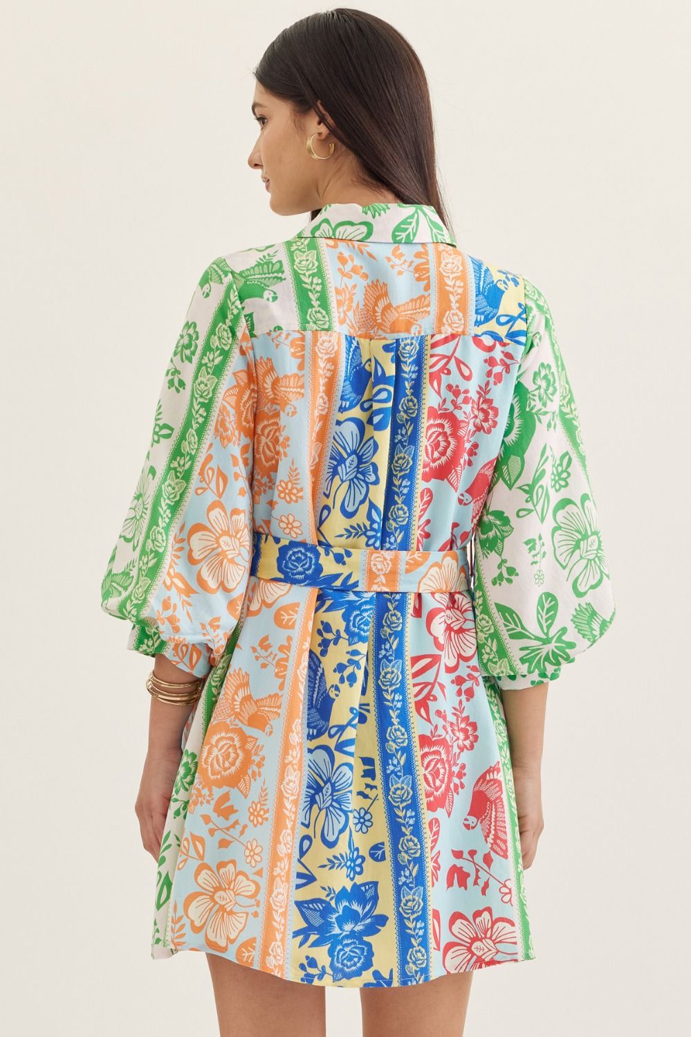 Farm Rio Botanical Belted Mini Dress - Delta Swanky Girl