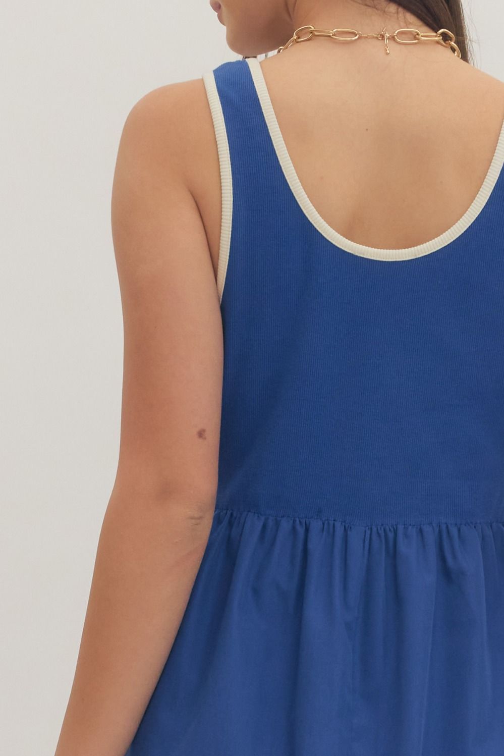 Blue Skies Tiered Sleeveless Midi Dress - Delta Swanky Girl