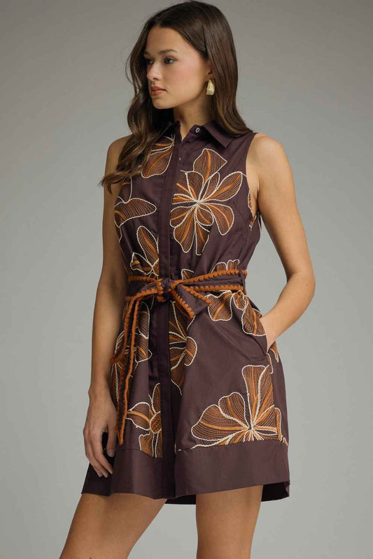 Valley Chic Embroidered Mini Dress