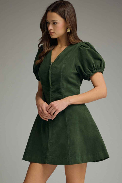 Willow Break Corduroy Mini Dress - Green
